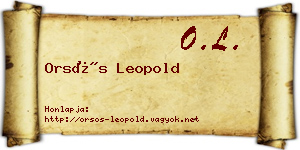 Orsós Leopold névjegykártya